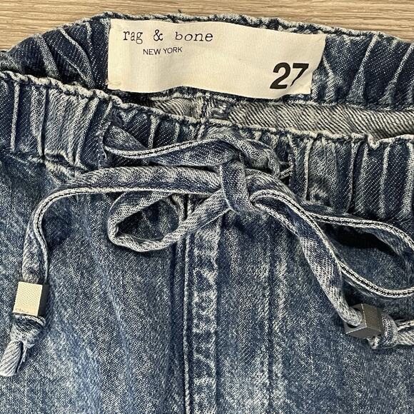 Rag & Bone Womens Pants 27 Denim Drawstring Long Straight Lightweight Casual - Picture 2 of 7